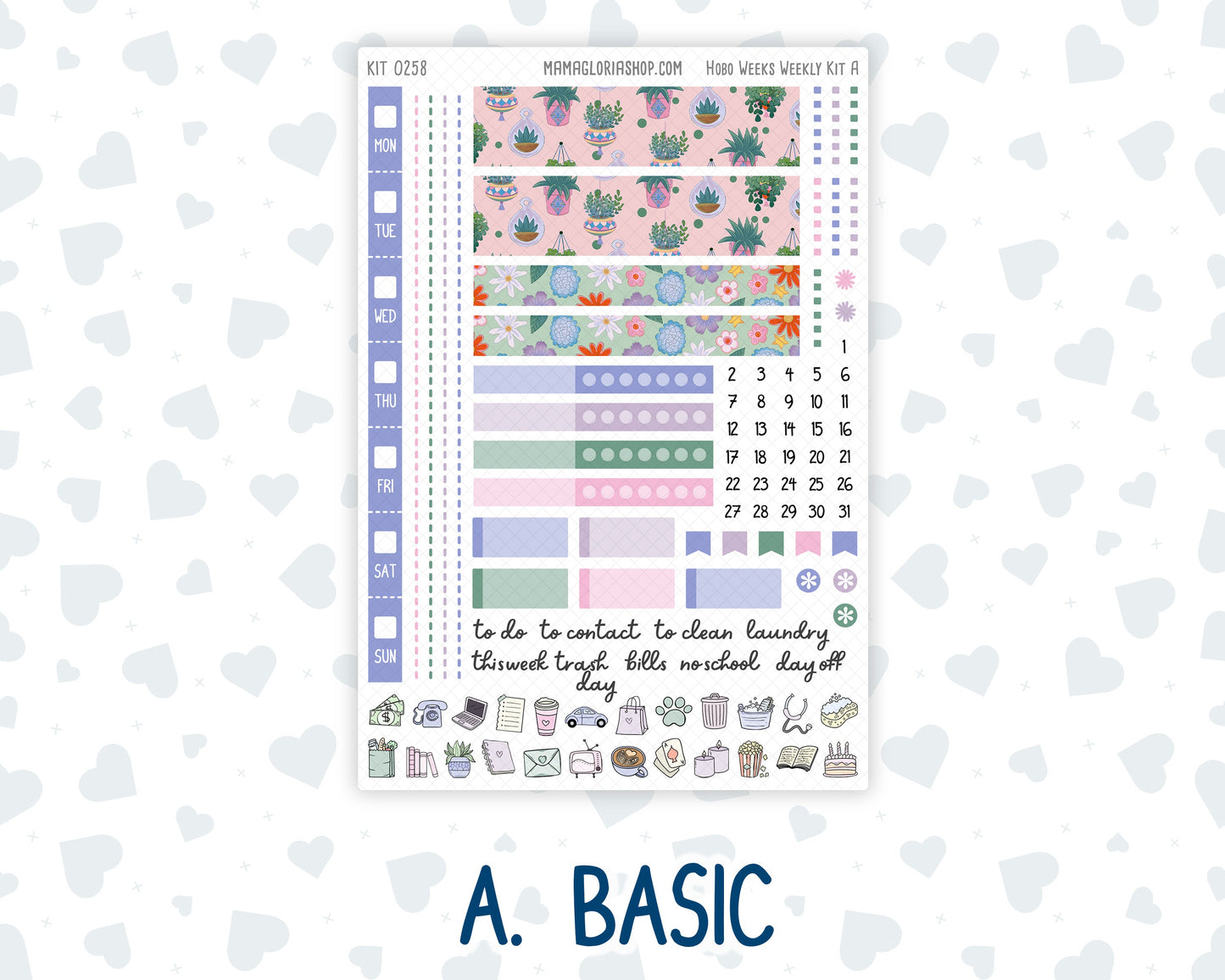 Kit 0258 - Hobonichi Weeks - Weekly Kit - March - Plant Therapy