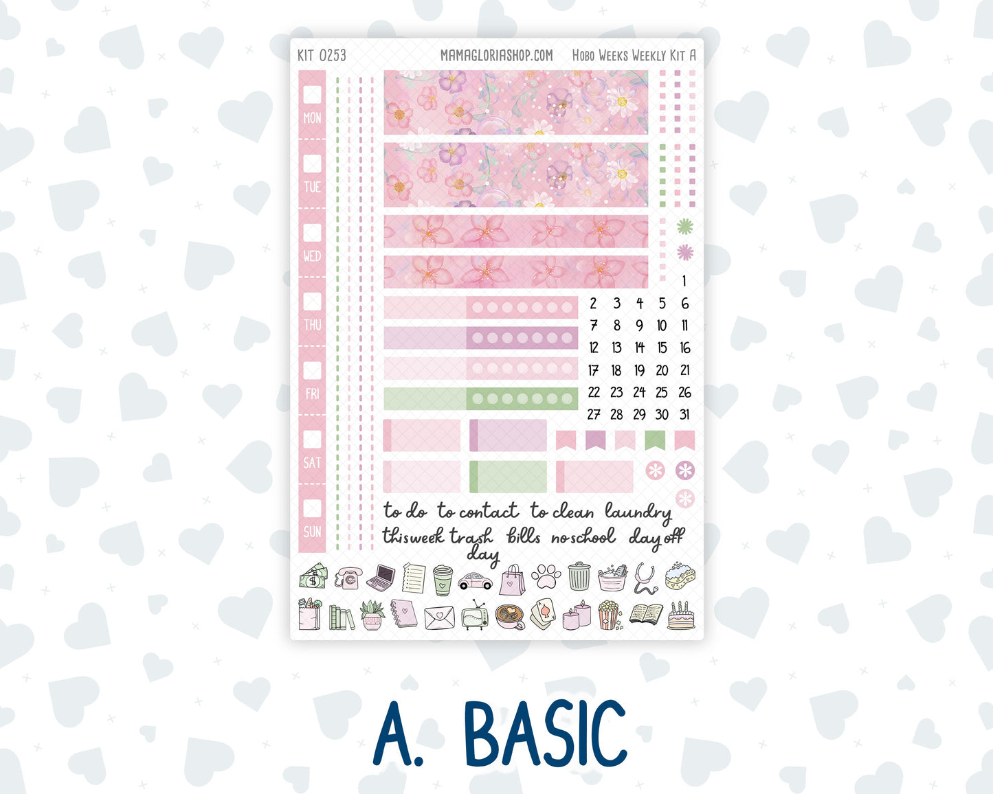 Kit 0253 - Hobonichi Weeks - Weekly Kit - February - Rosy Daydreams