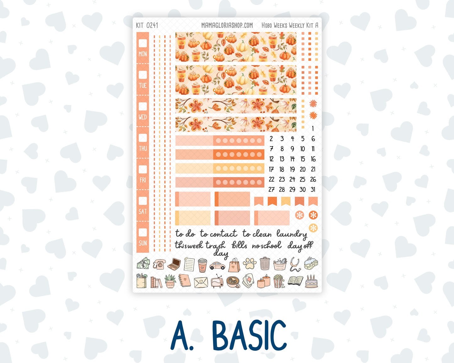 Kit 0241 - Hobonichi Weeks - Weekly Kit - November - Pumpkin Latte