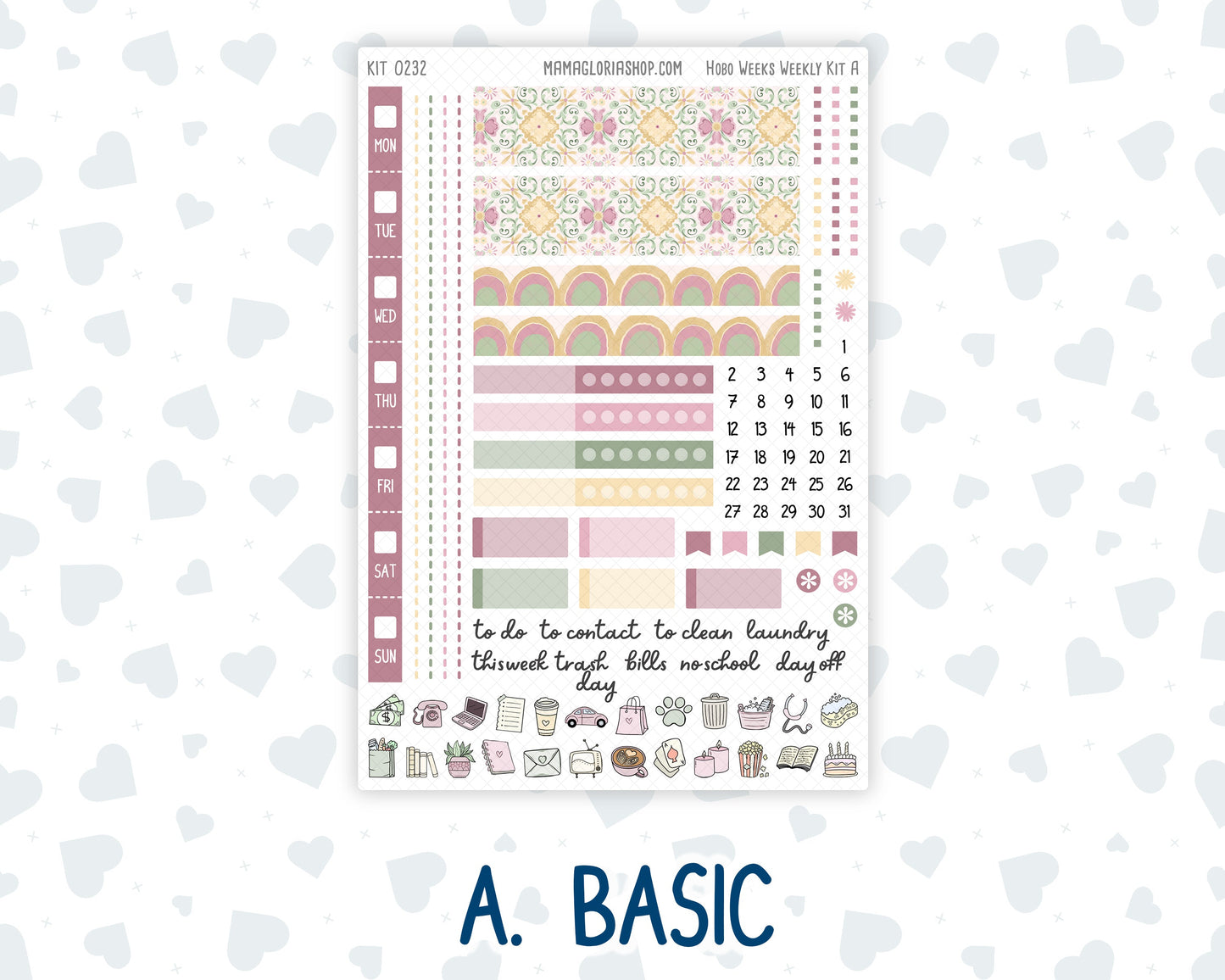 Kit 0232 - Hobonichi Weeks - Weekly Kit - September - Heirloom Garden
