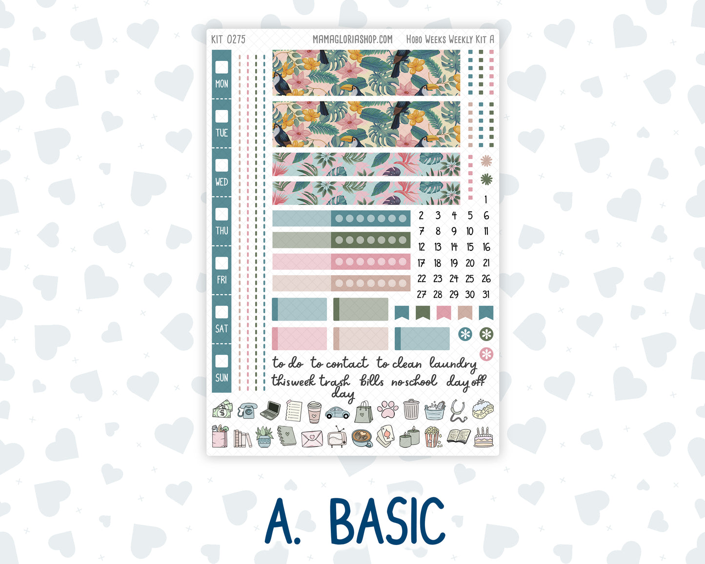 Kit 0275 - Hobonichi Weeks - Weekly Kit - July - Tropical Safari Blush