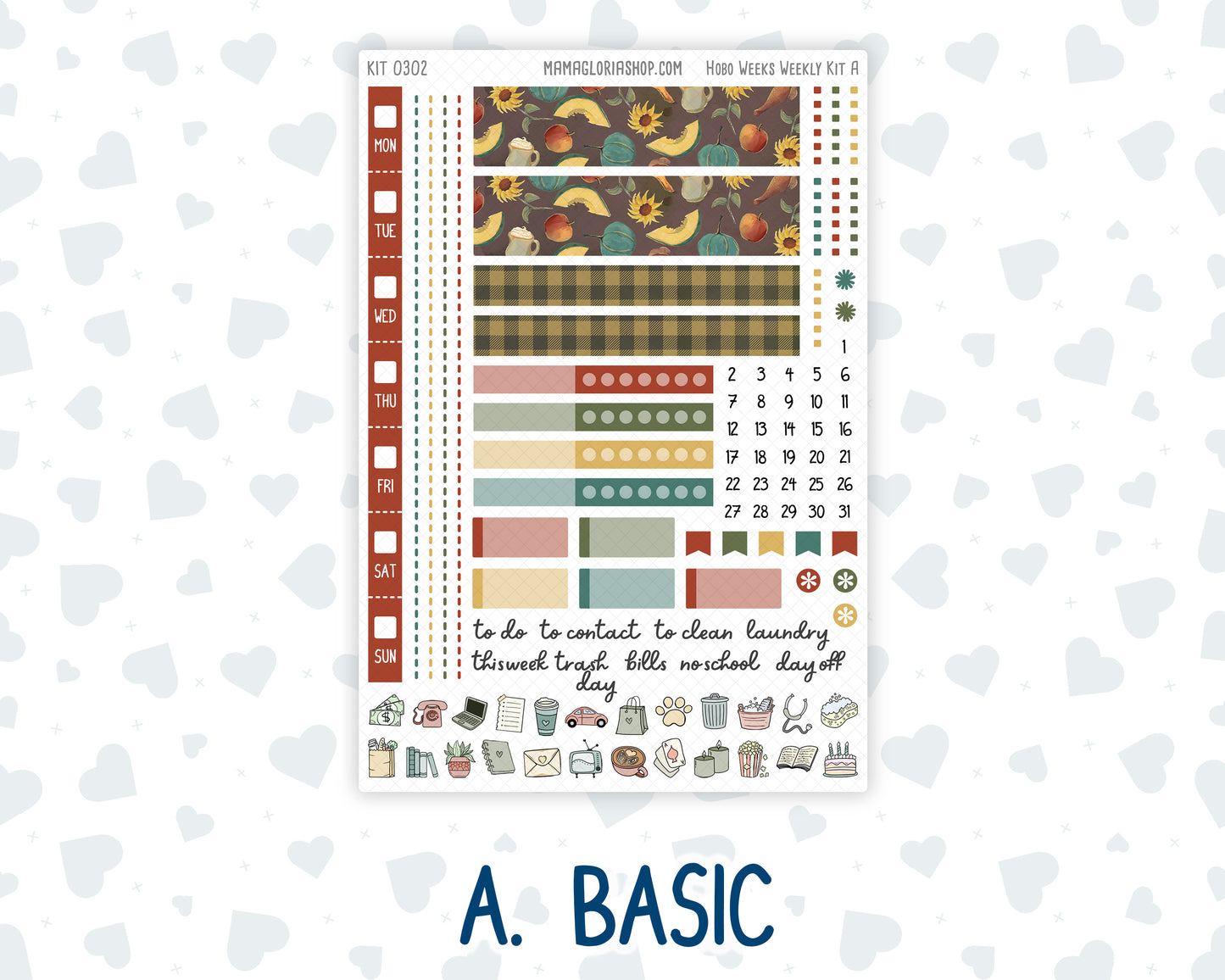 Kit 0302 - Hobonichi Weeks - Weekly Kit - November - Thankful Season