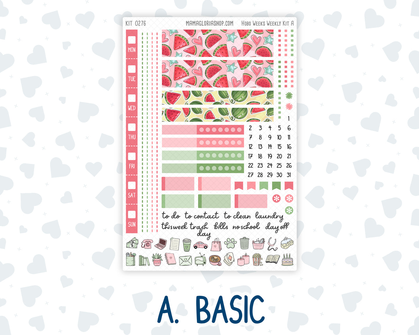 Kit 0276 - Hobonichi Weeks - Weekly Kit - July - Melon Crush