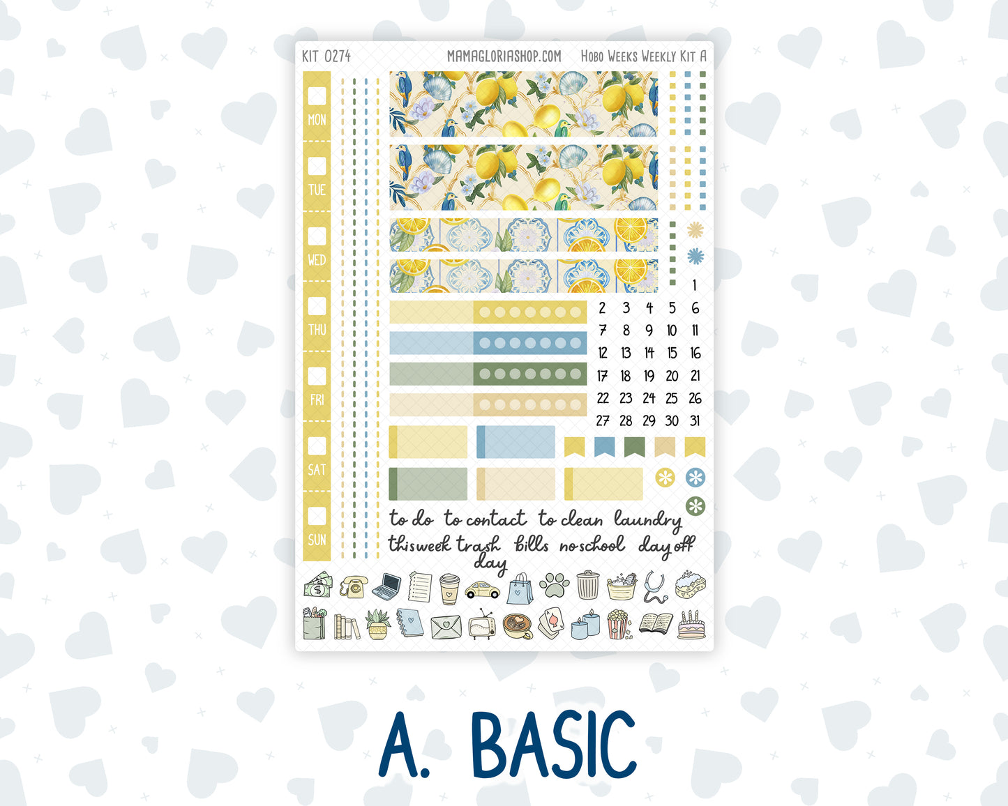 Kit 0274 - Hobonichi Weeks - Weekly Kit - July - Sunny Lemon Shore