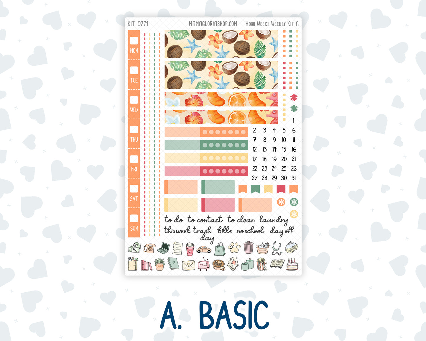 Kit 0271 - Hobonichi Weeks - Weekly Kit - June - Strawberry Shore