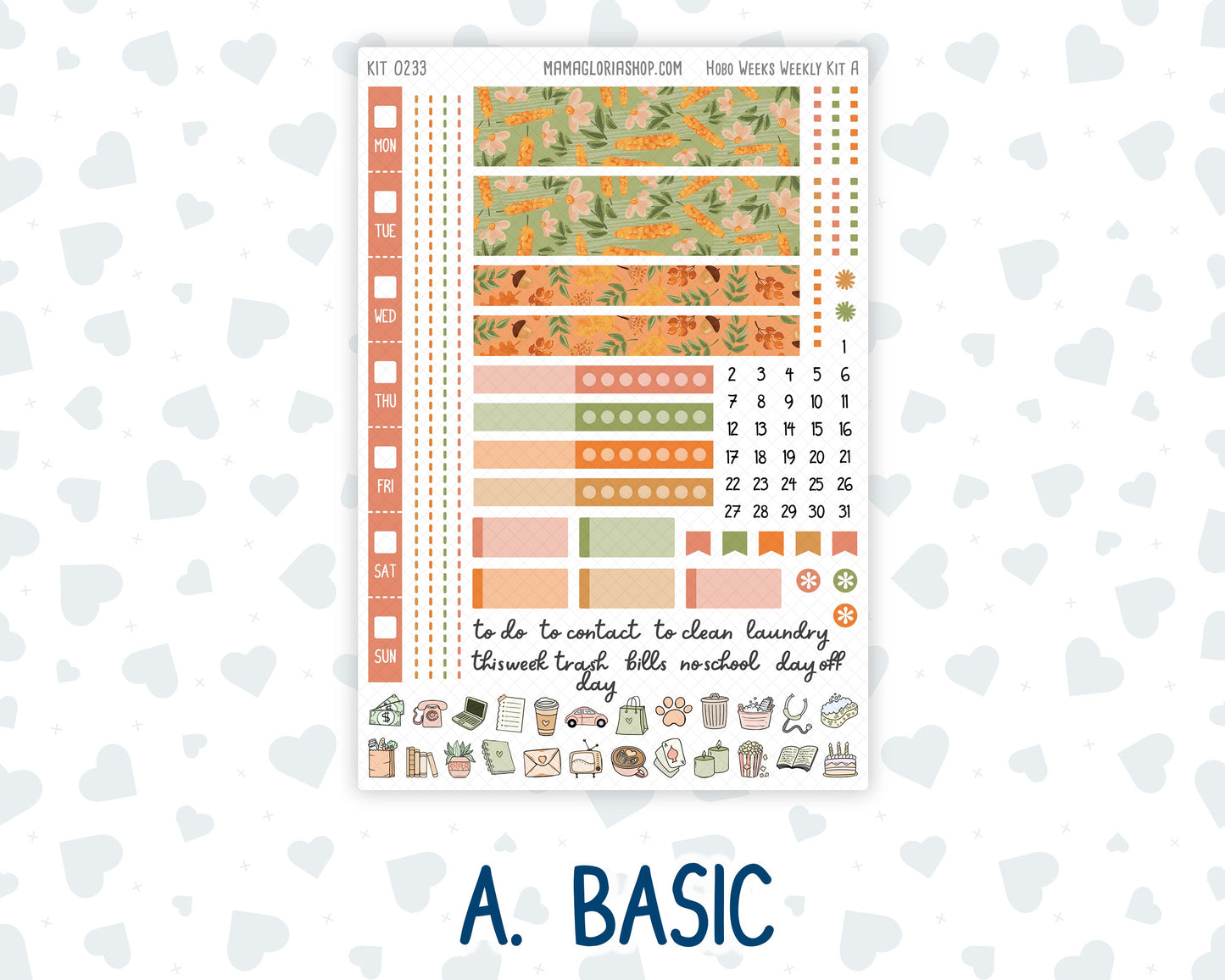 Kit 0233 - Hobonichi Weeks - Weekly Kit - September - Cinnamon Days