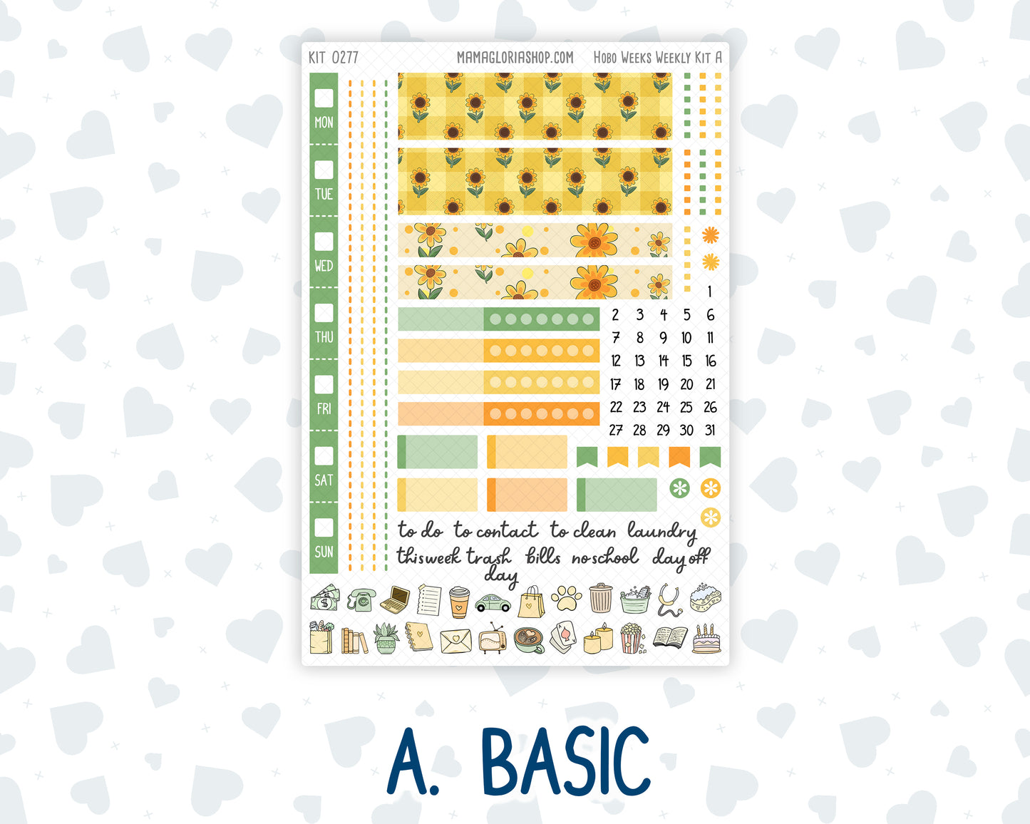 Kit 0277 - Hobonichi Weeks - Weekly Kit - August - Sunflower Drama Club