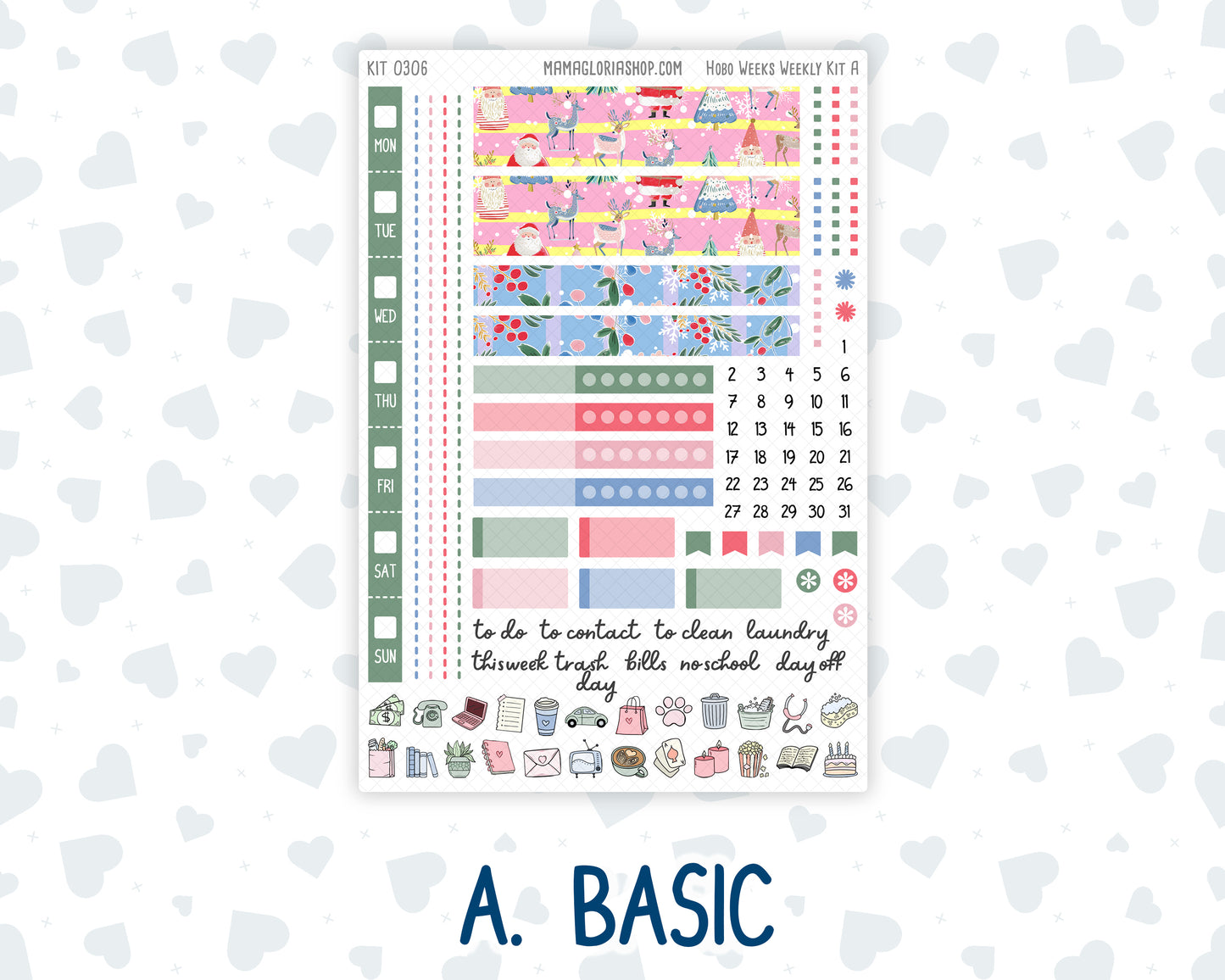 Kit 0306 - Hobonichi Weeks - Weekly Kit - December - Jolly Mischief