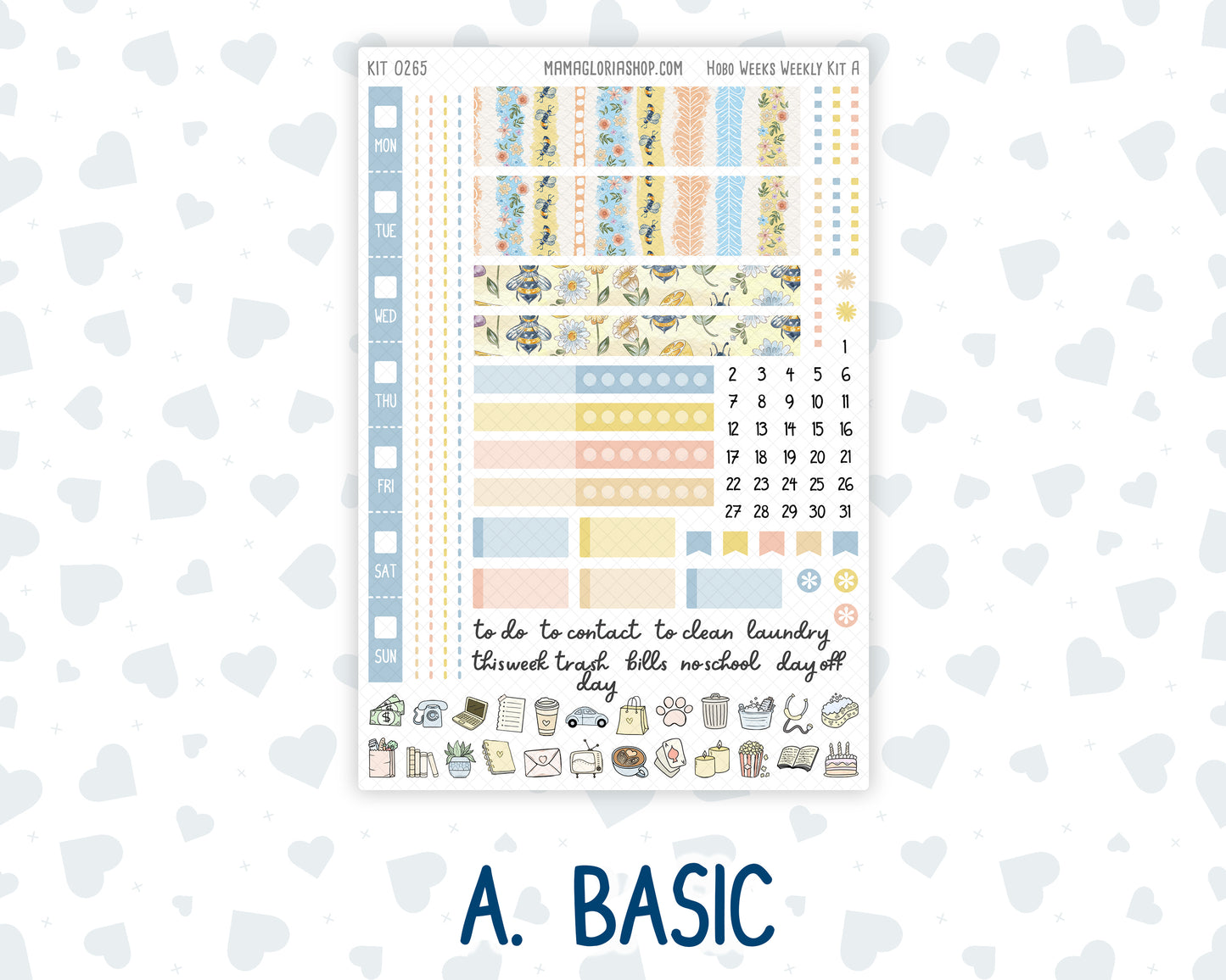 Kit 0265 - Hobonichi Weeks - Weekly Kit - May - Honeybee Sky