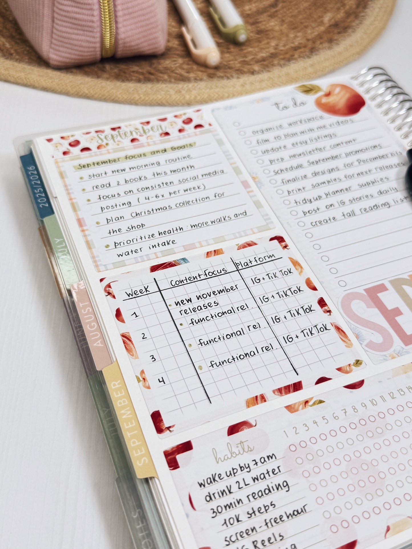 Kit 0263 - 7x9 - EC Notes Pages - Dashboard Kit | Productivity Page - April - Lavender Drift