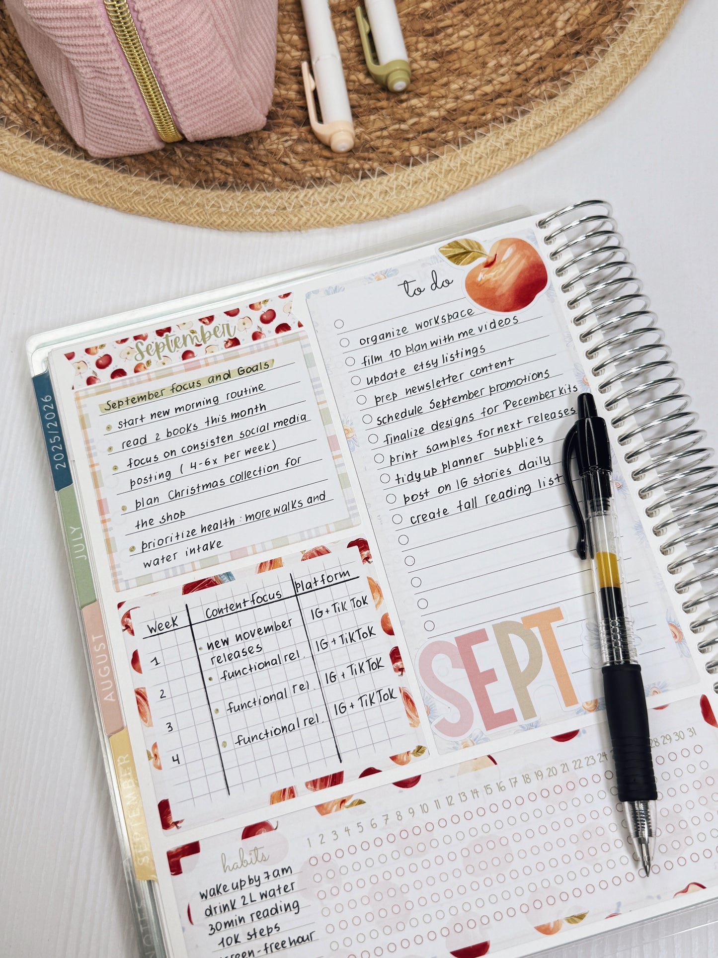 Kit 0237 - A5 - EC Notes Pages - October -Forest Falk - Dashboard Kit | Productivity Page