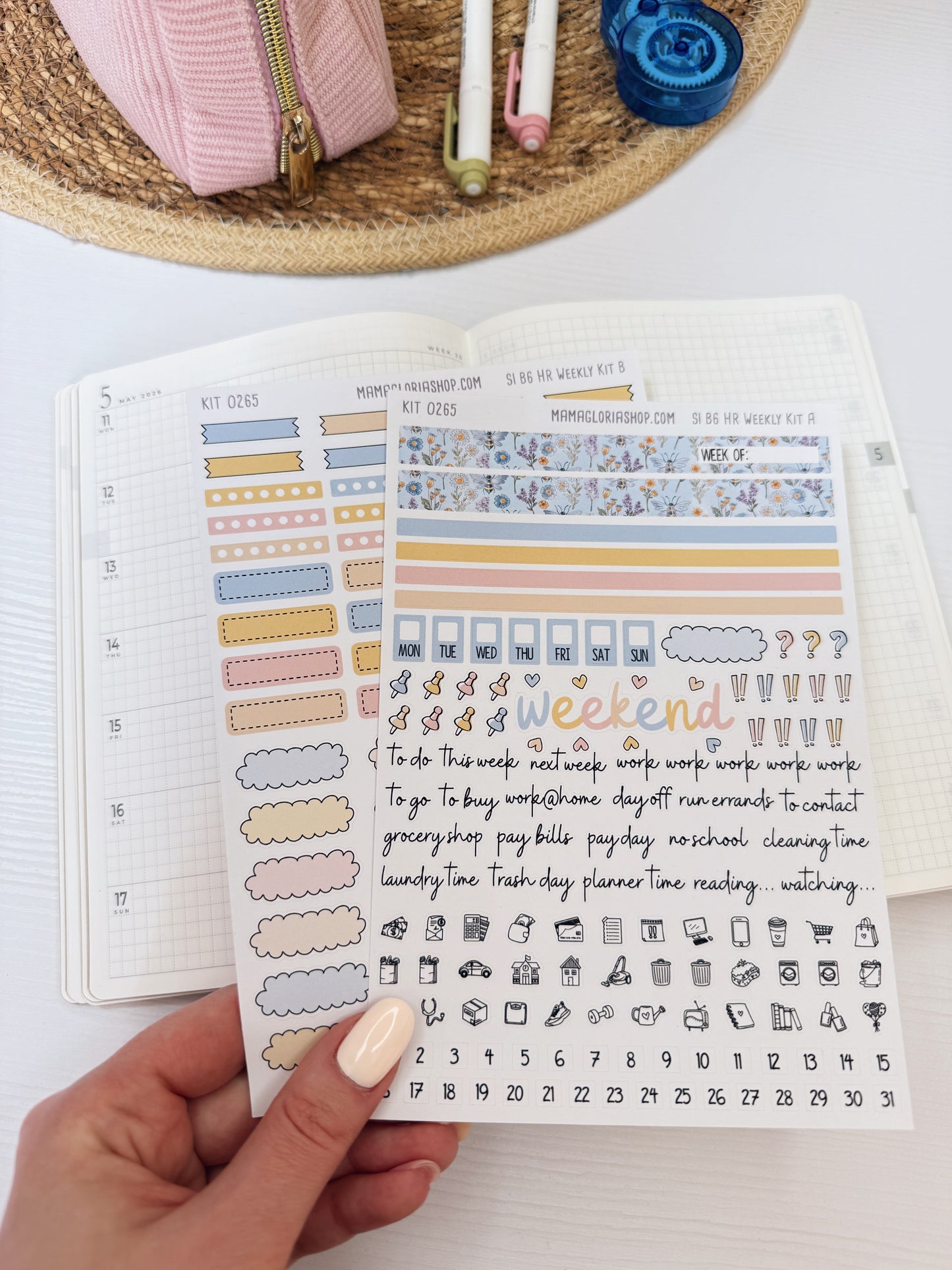 Kit 0222 - B6 - For Sterling Ink And More - Horizontal Weekly Kit - June - Beach Day