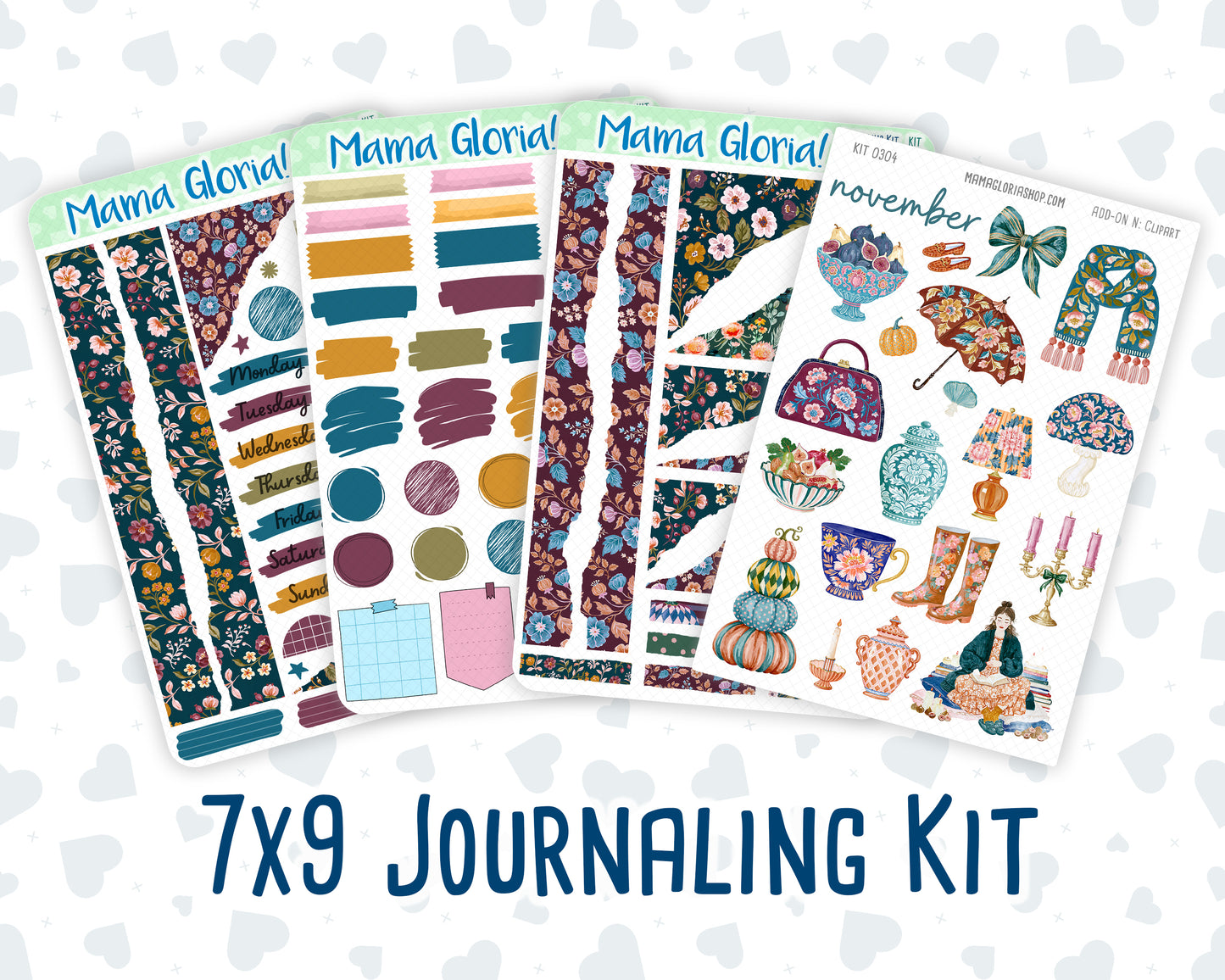 Kit 0304 - Journaling Kit - For Planners | Notebooks - November - Autumn In Bloom