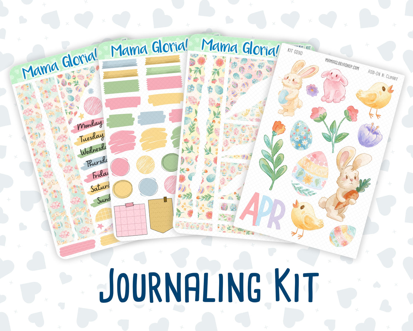 Kit 0260 - Journaling Kit - For Planners | Notebooks - April - Pastel Egg Hunt