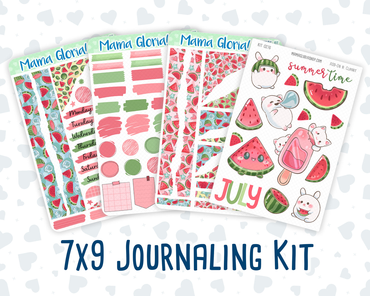 Kit 0276 - Journaling Kit - For Planners | Notebooks - July - Melon Crush
