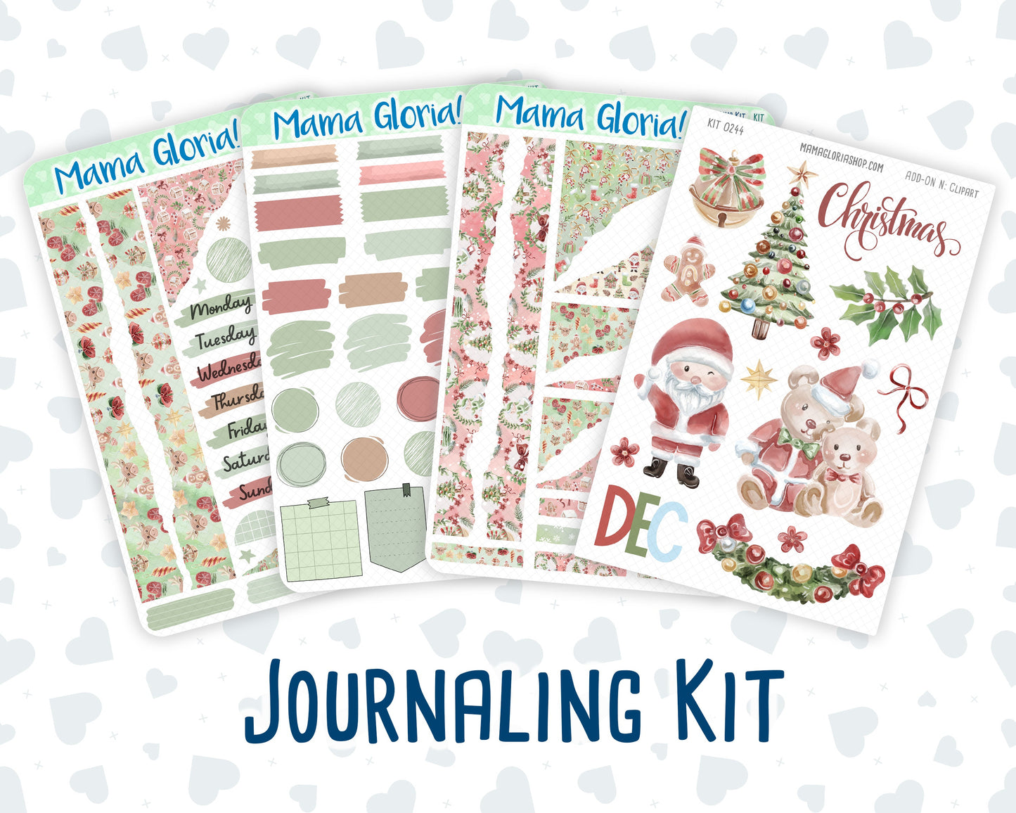 Kit 0244 - Journaling Kit - For Planners | Notebooks - December - Santas Village