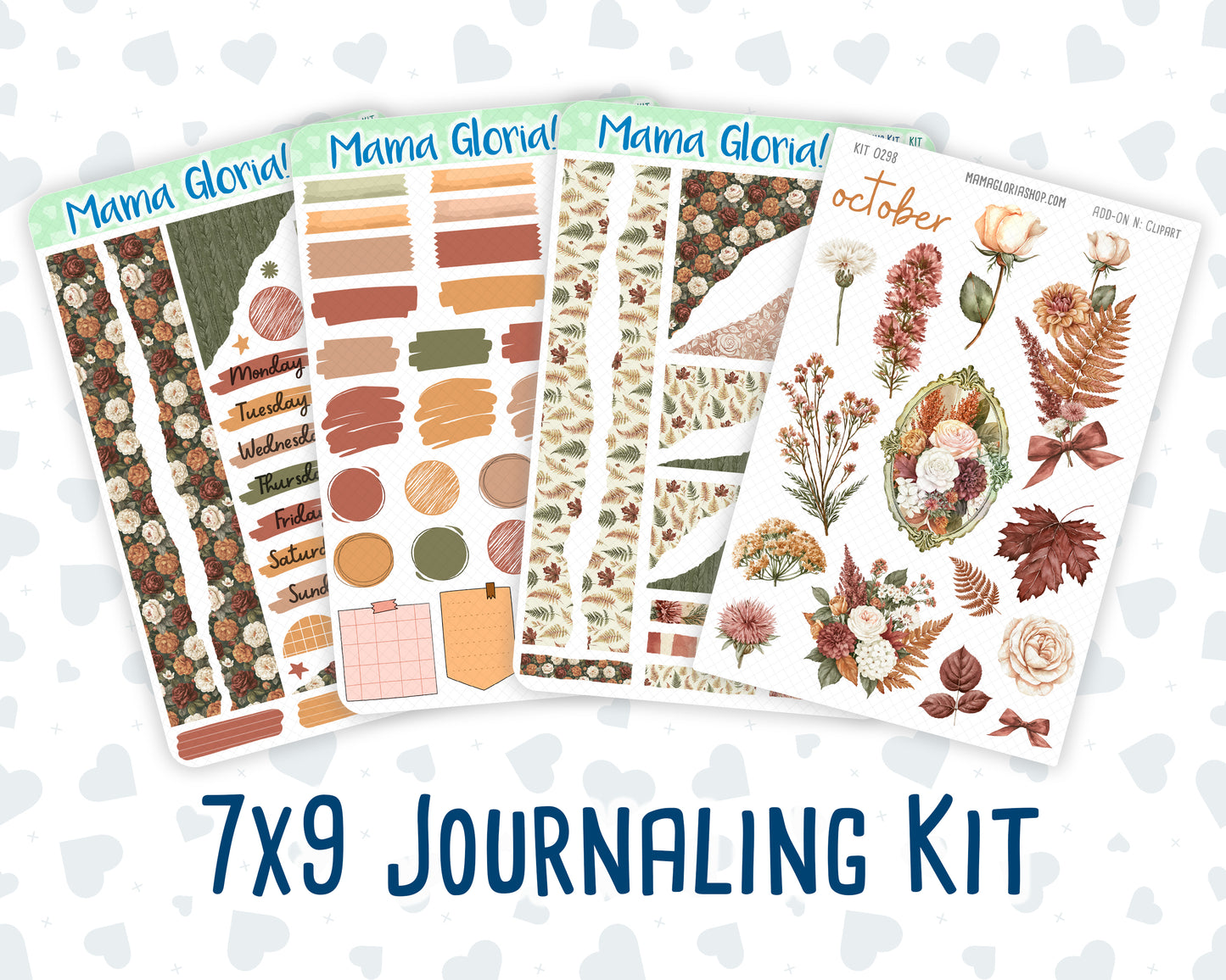 Kit 0298 - Journaling Kit - For Planners | Notebooks - October - Velvet Bloom