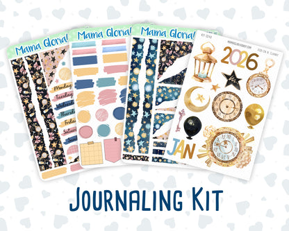 Kit 0248 - Journaling Kit - For Planners | Notebooks - January - Midnight Countdown