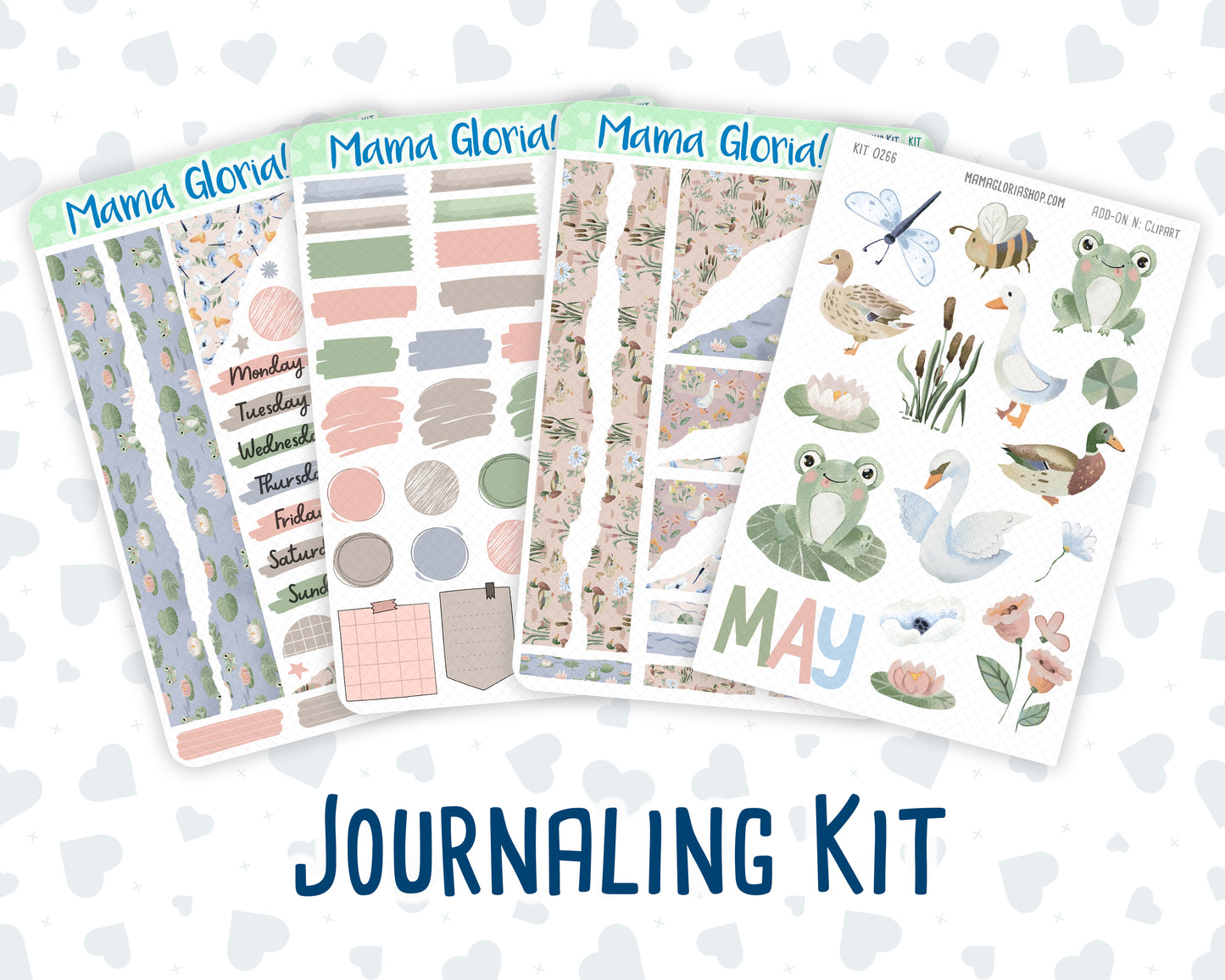 Kit 0266 - Journaling Kit - For Planners | Notebooks - May - Froggy Lake Picnic