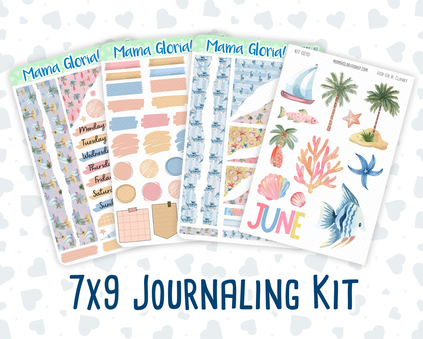 Kit 0270 - Journaling Kit - For Planners | Notebooks - June - Beachside Bliss