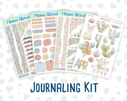 Kit 0261 - Journaling Kit - For Planners | Notebooks - April - Llama Spring