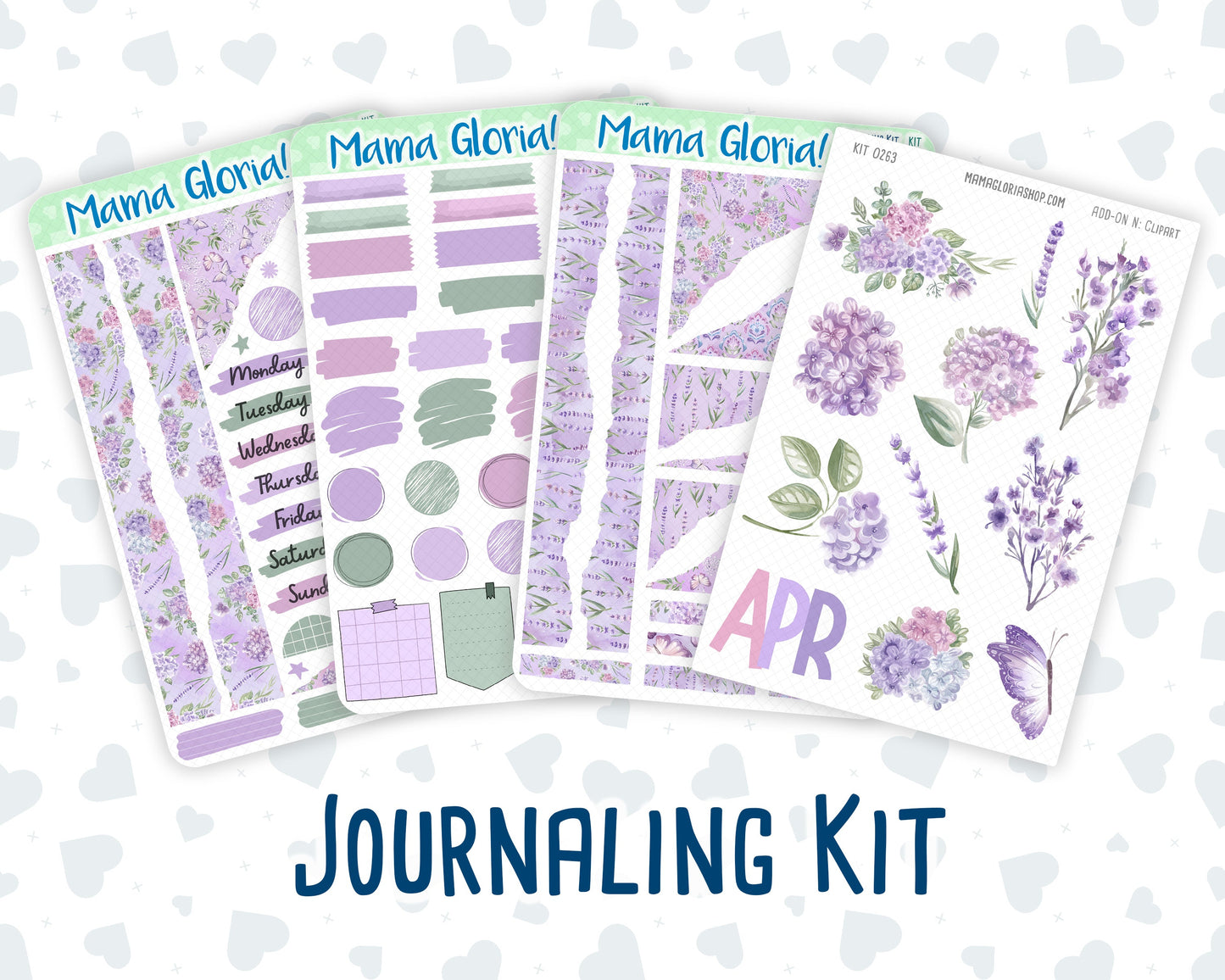 Kit 0263 - Journaling Kit - For Planners | Notebooks - April - Lavender Drift