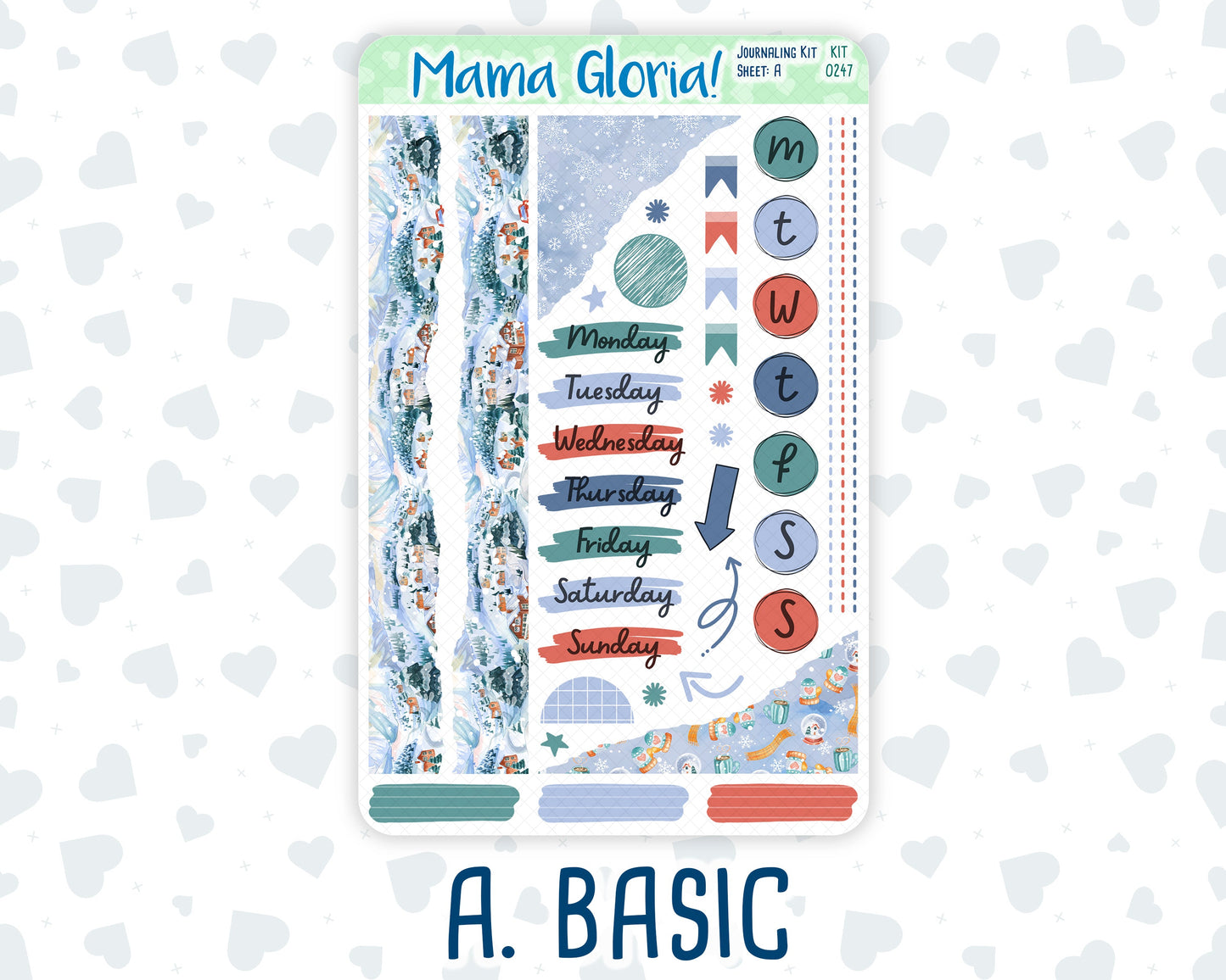 Kit 0247 - Journaling Kit - For Planners | Notebooks - December - Snow Day Adventures