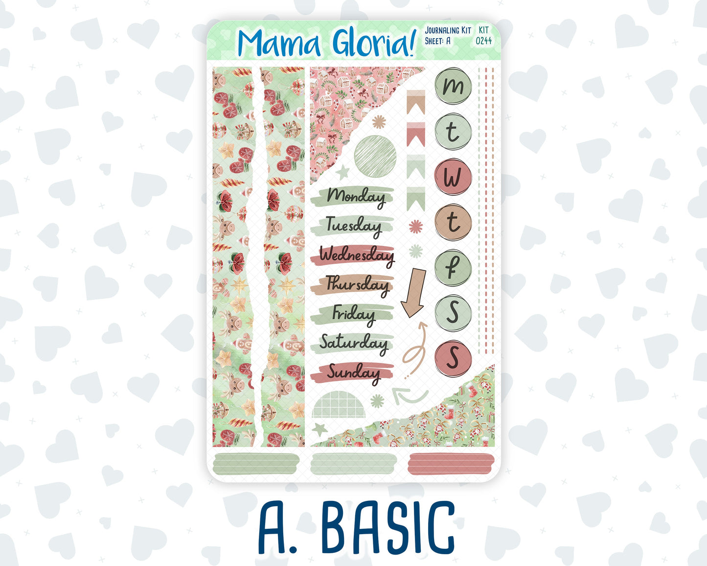 Kit 0244 - Journaling Kit - For Planners | Notebooks - December - Santas Village
