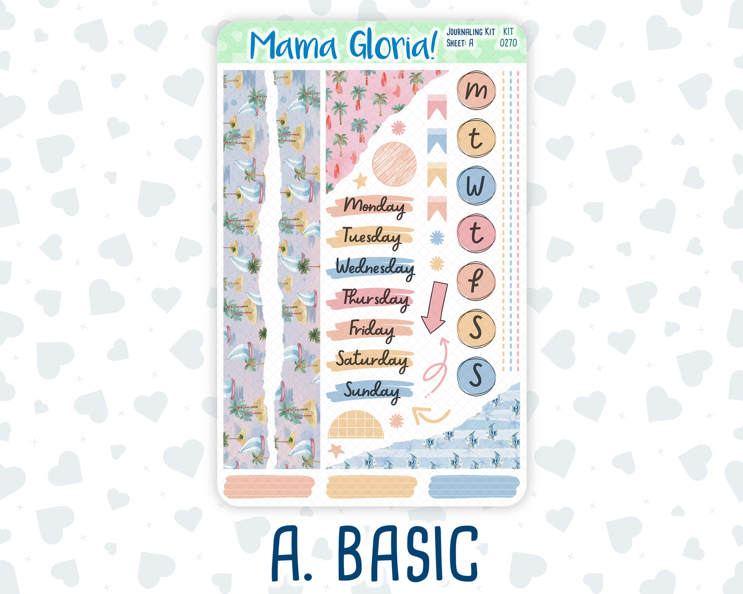Kit 0270 - Journaling Kit - For Planners | Notebooks - June - Beachside Bliss