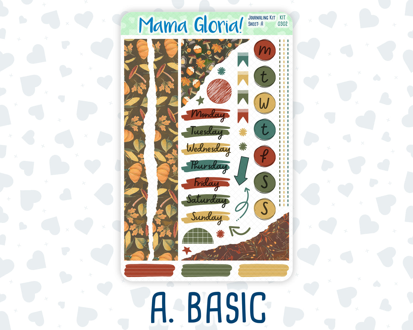 Kit 0302 - Journaling Kit - For Planners | Notebooks - November - Thankful Season
