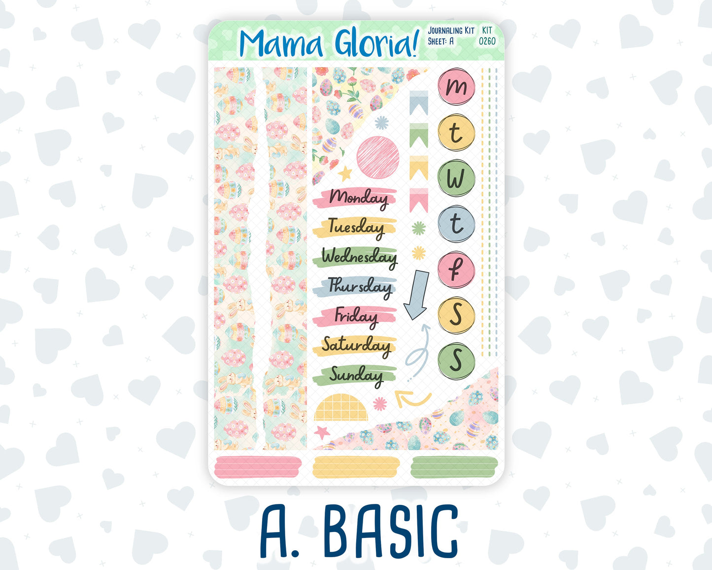 Kit 0260 - Journaling Kit - For Planners | Notebooks - April - Pastel Egg Hunt