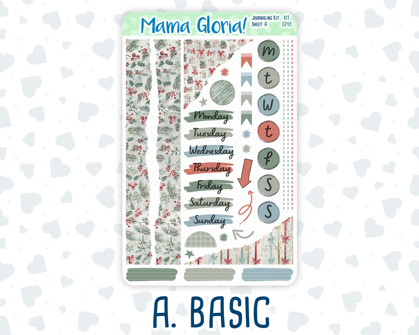 Kit 0245 - Journaling Kit - For Planners | Notebooks - December - Vintage Christmas