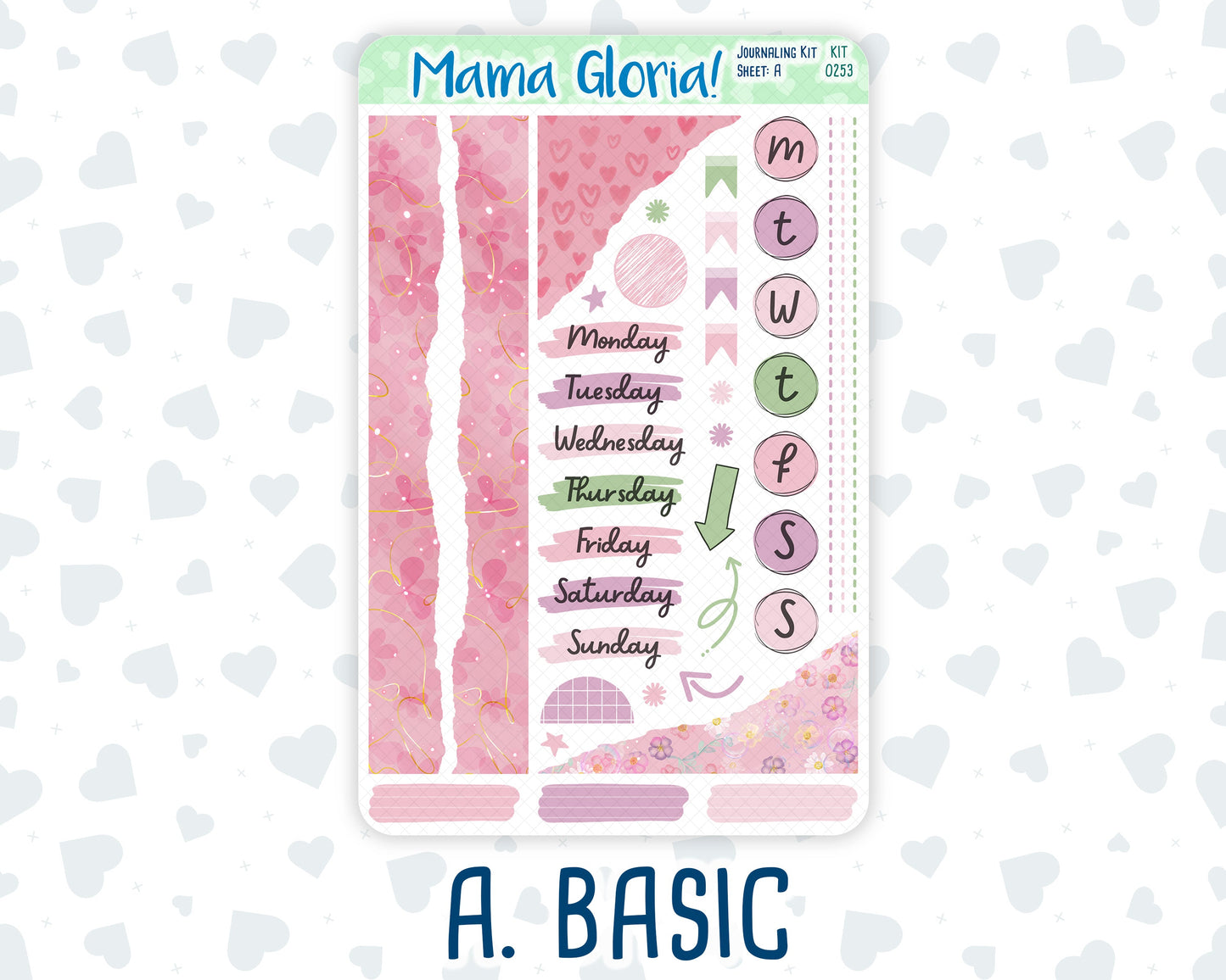 Kit 0253 - Journaling Kit - For Planners | Notebooks - February - Rosy Daydreams