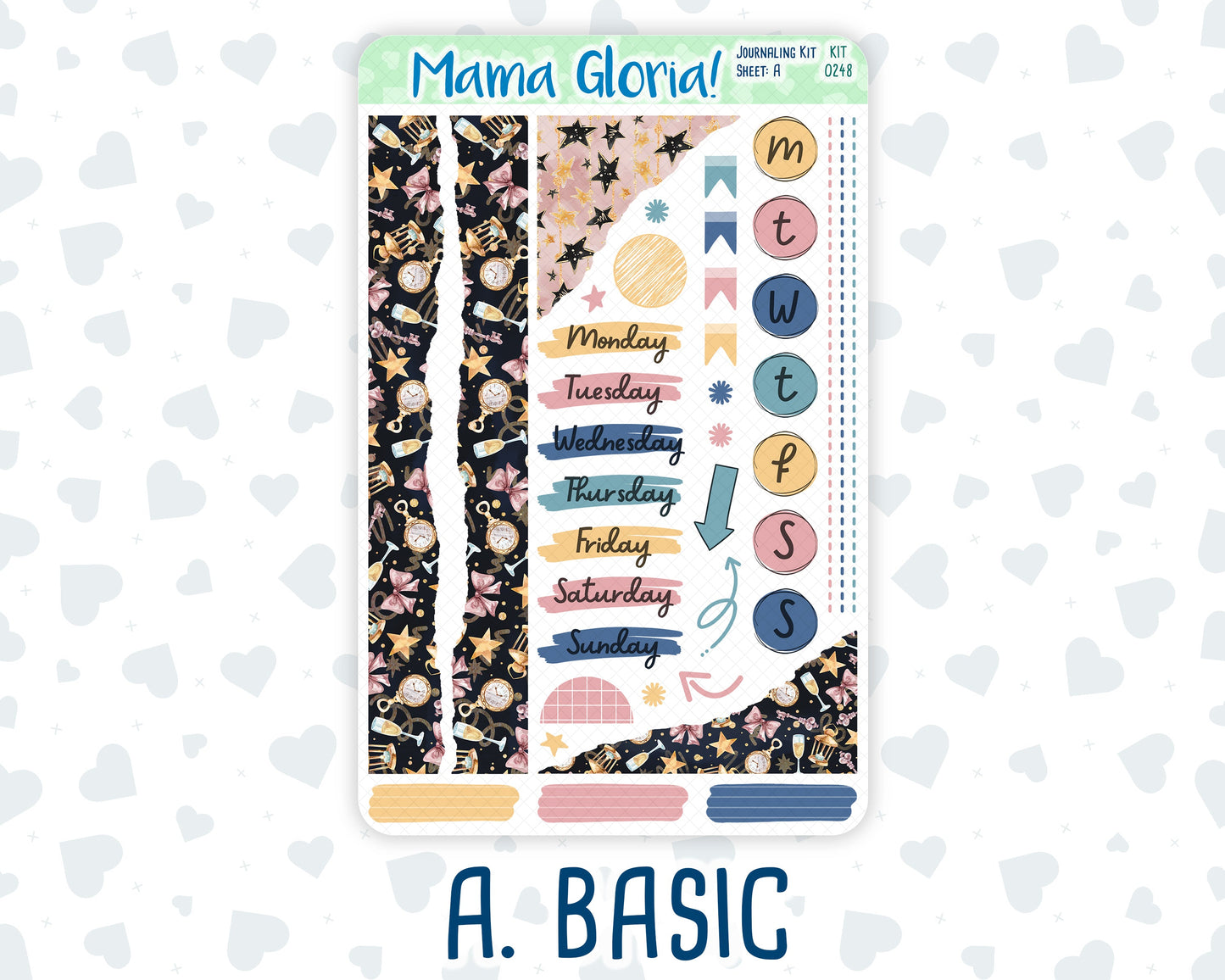 Kit 0248 - Journaling Kit - For Planners | Notebooks - January - Midnight Countdown