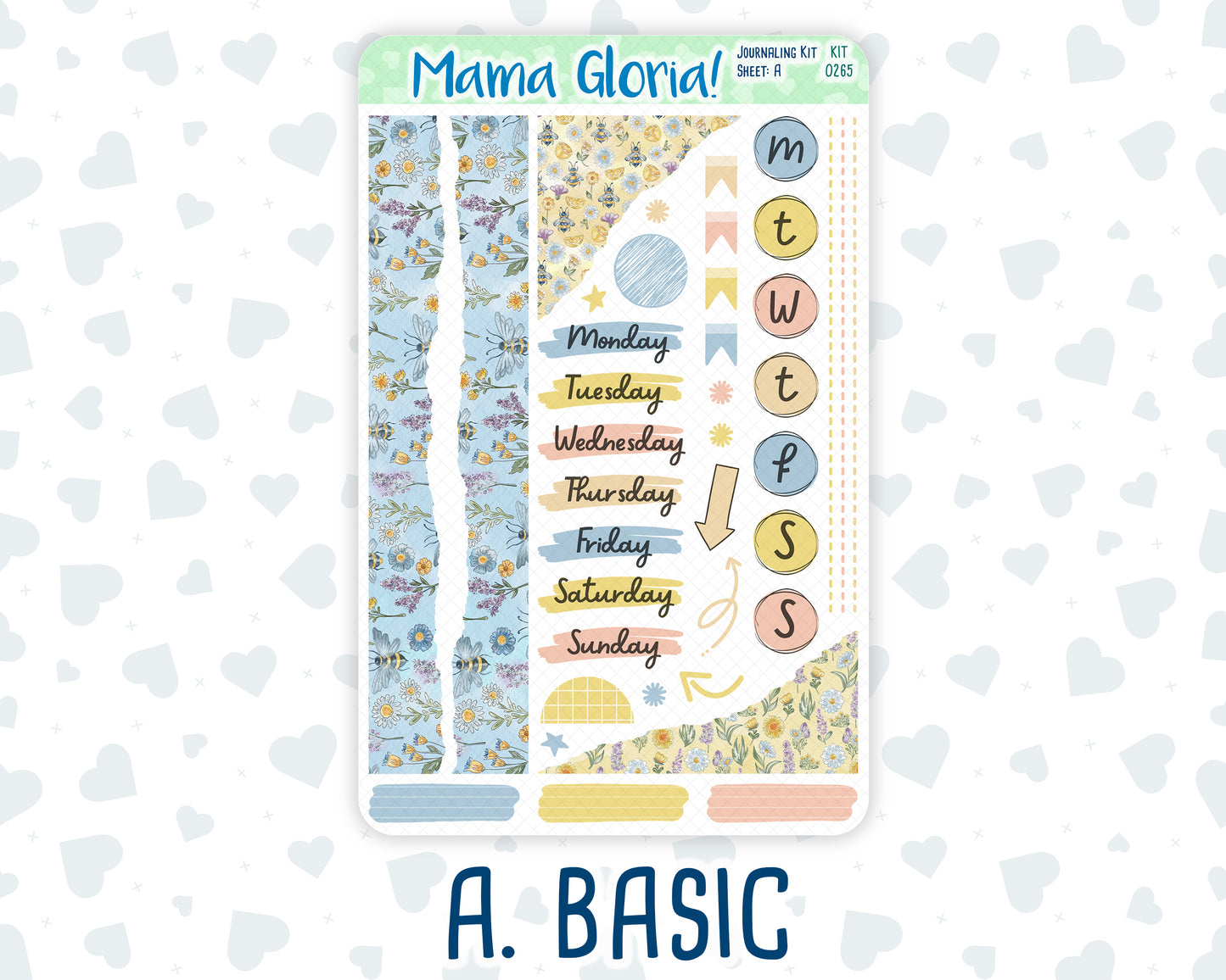 Kit 0265 - Journaling Kit - For Planners | Notebooks - May - Honeybee Sky