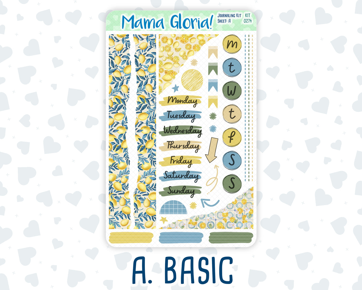 Kit 0274 - Journaling Kit - For Planners | Notebooks - July - Sunny Lemon Shore