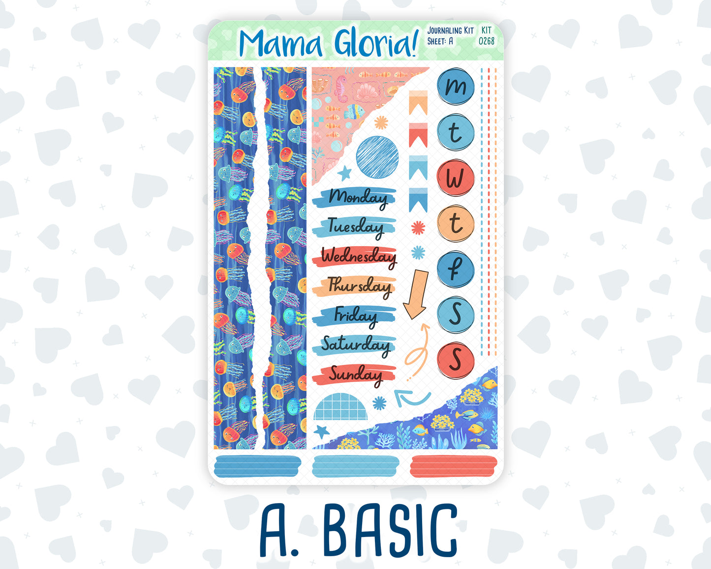 Kit 0268 - Journaling Kit - For Planners | Notebooks - June - Sea Sweeties