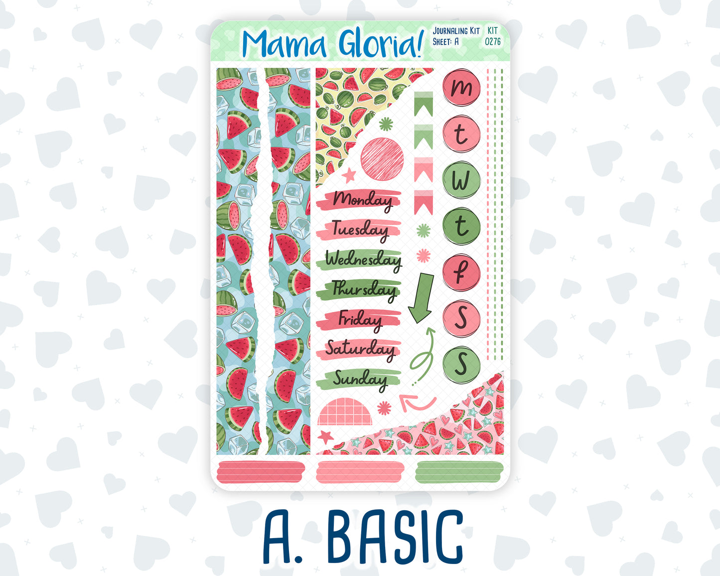 Kit 0276 - Journaling Kit - For Planners | Notebooks - July - Melon Crush