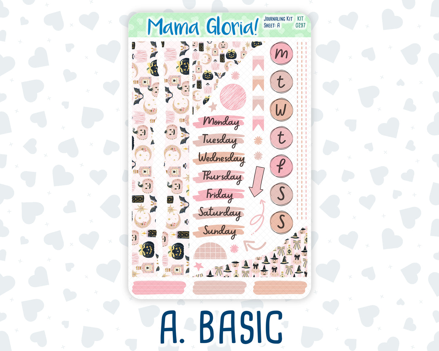Kit 0297 - Journaling Kit - For Planners | Notebooks - October - Pink Spell