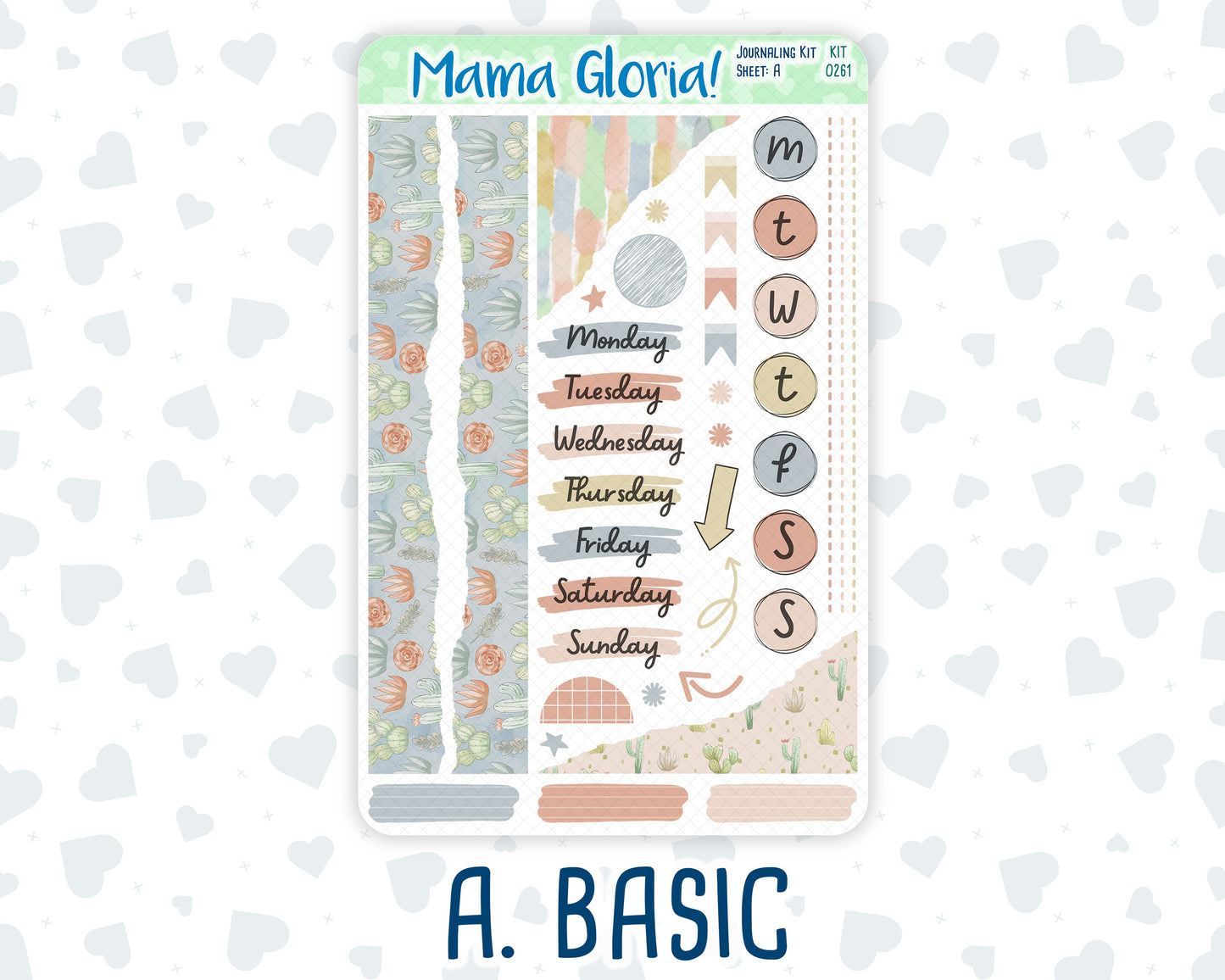 Kit 0261 - Journaling Kit - For Planners | Notebooks - April - Llama Spring