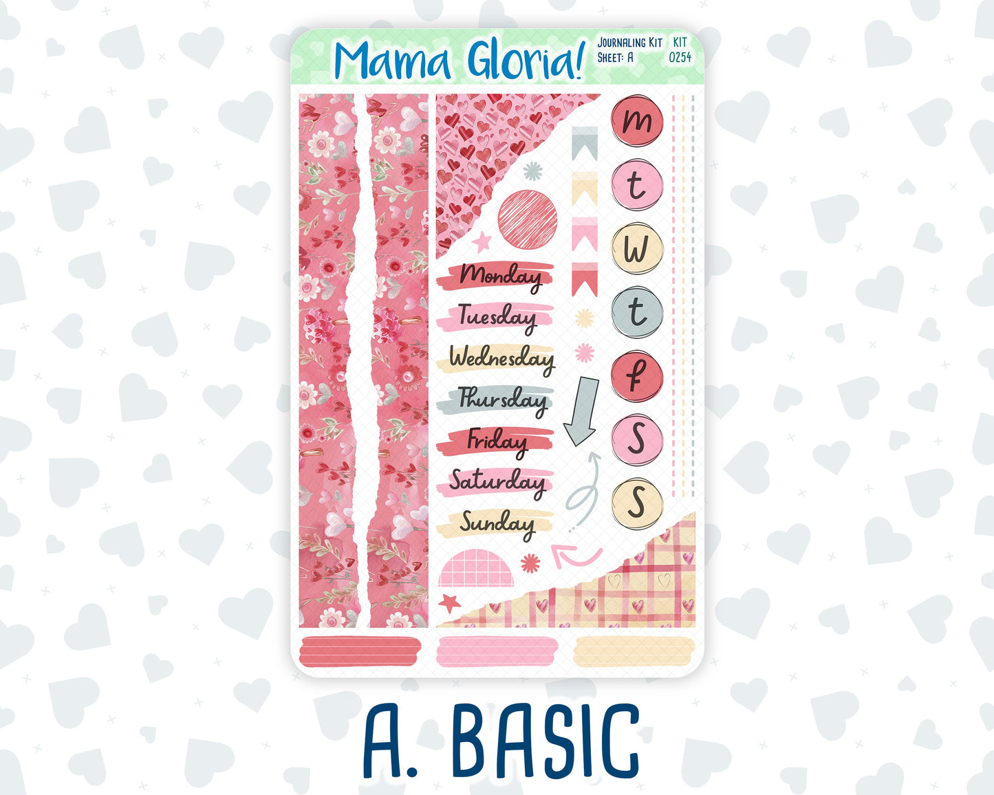 Kit 0254 - Journaling Kit - For Planners | Notebooks - February - Valentine Village