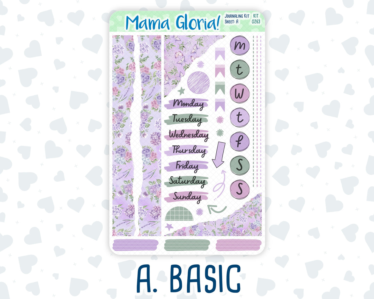Kit 0263 - Journaling Kit - For Planners | Notebooks - April - Lavender Drift