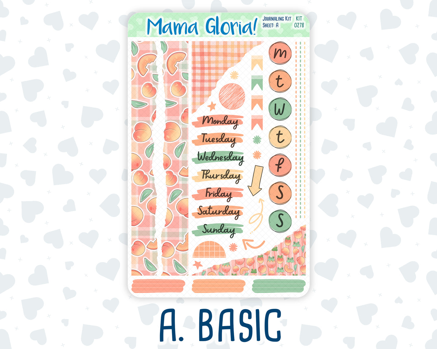 Kit 0278 - Journaling Kit - For Planners | Notebooks - August - Oops, All Peaches