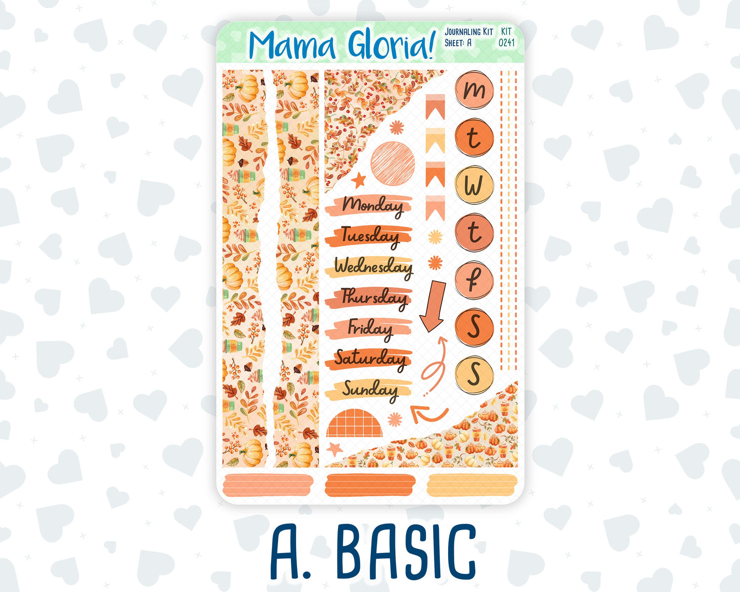 Kit 0241 - Journaling Kit - For Planners | Notebooks - November - Pumpkin Latte