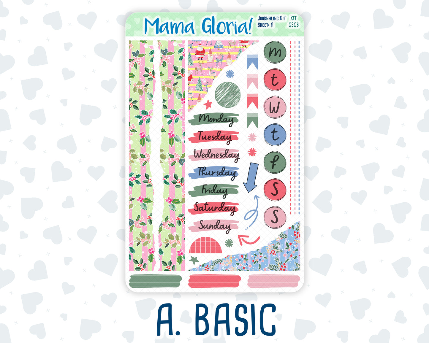 Kit 0306 - Journaling Kit - For Planners | Notebooks - December - Jolly Mischief