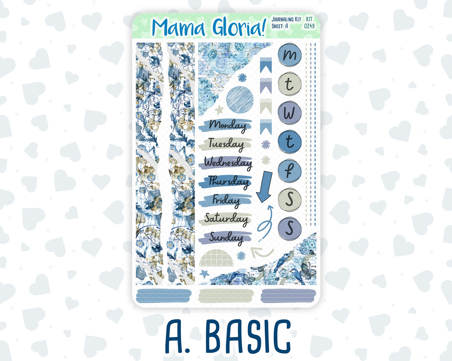 Kit 0249 - Journaling Kit - For Planners | Notebooks - January - Icy Lace