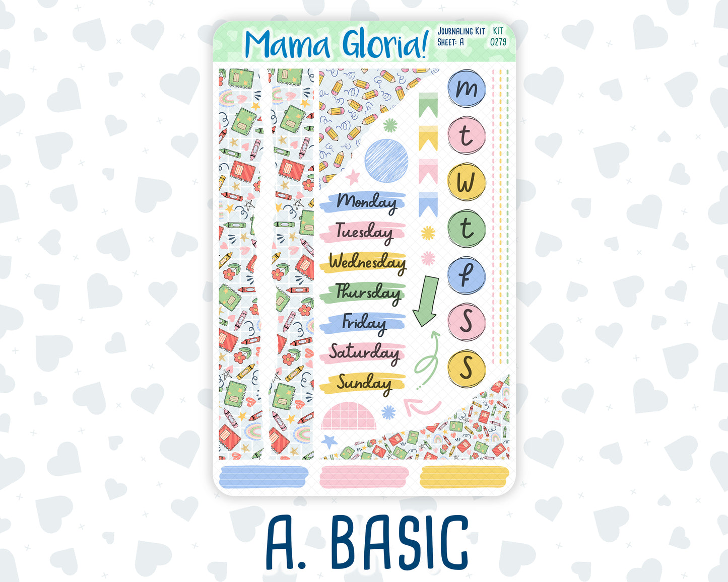 Kit 0279 - Journaling Kit - For Planners | Notebooks - August - Not Ready For School