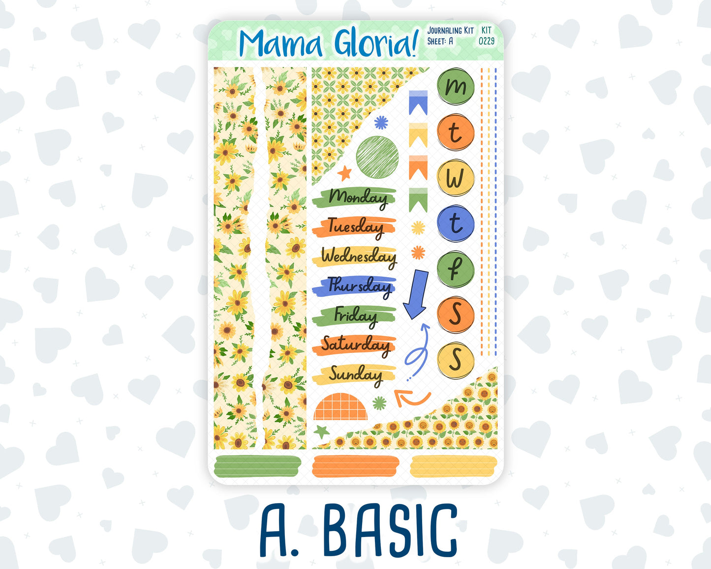 Kit 0229 - Journaling Kit - For Planners | Notebooks - August - Golden Faces