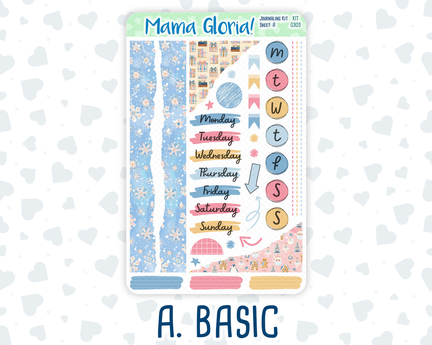 Kit 0305 - Journaling Kit - For Planners | Notebooks - December - Sugarplum Parade
