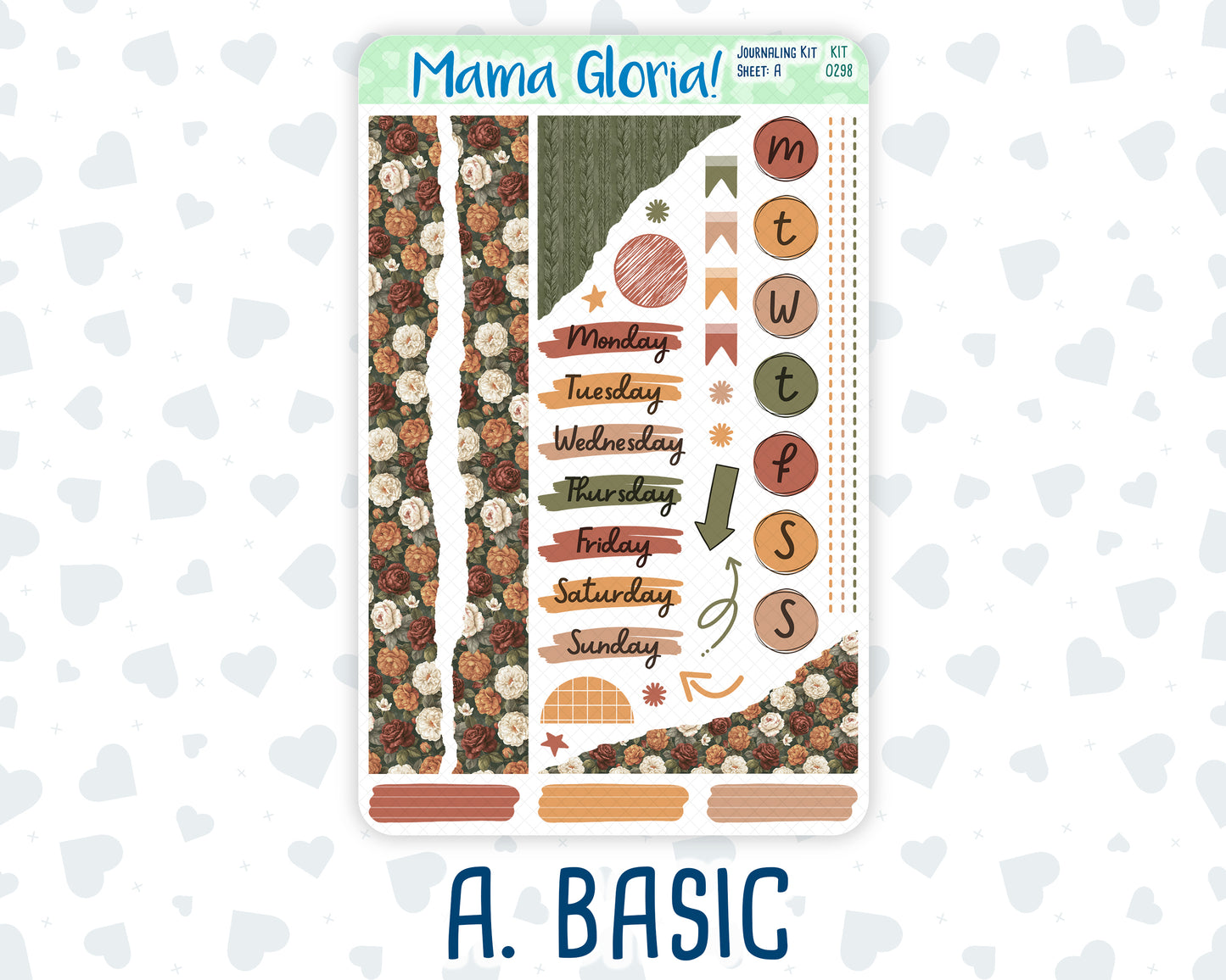 Kit 0298 - Journaling Kit - For Planners | Notebooks - October - Velvet Bloom